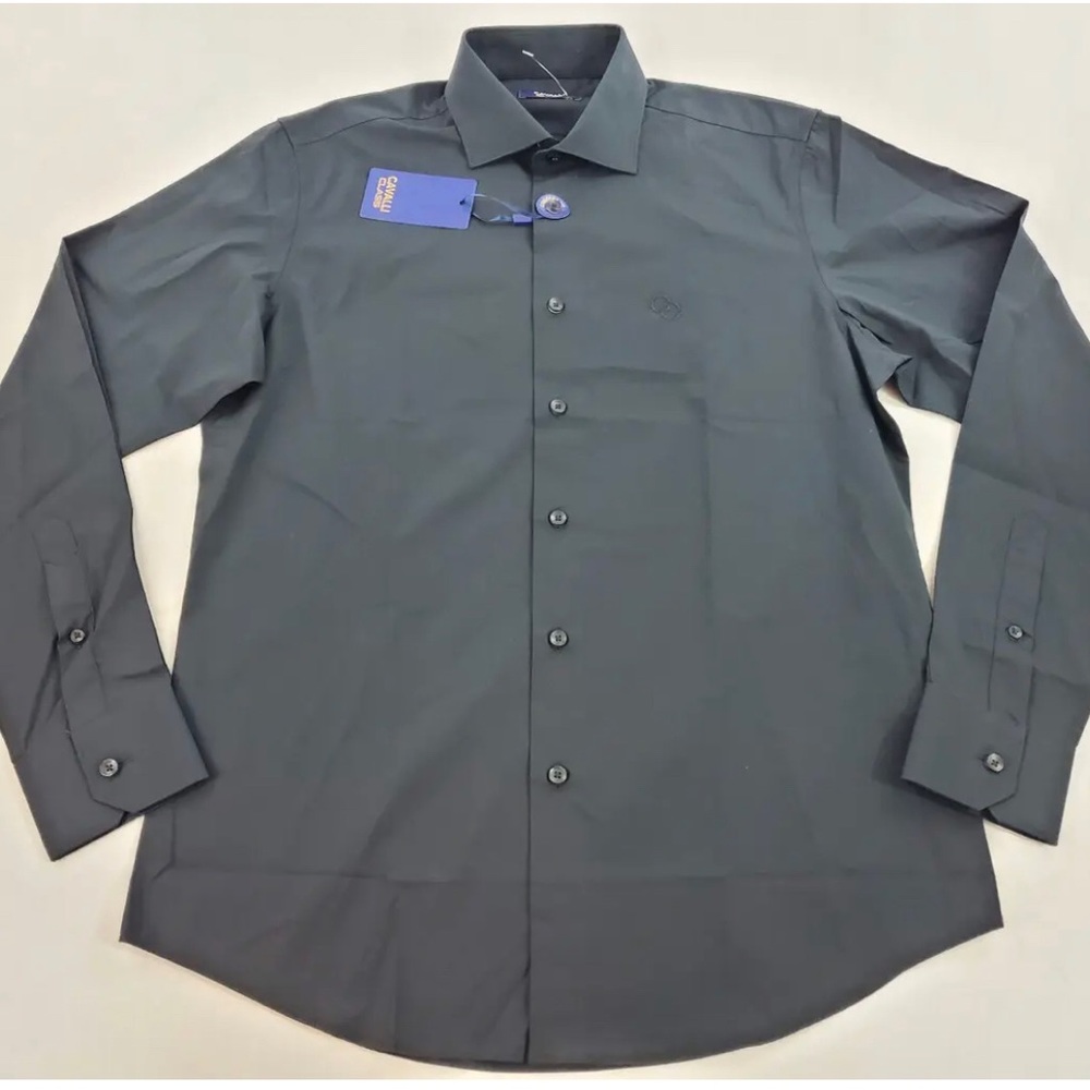 Cavalli class mens black button down OXT708 CE001 comfort fit size 15
